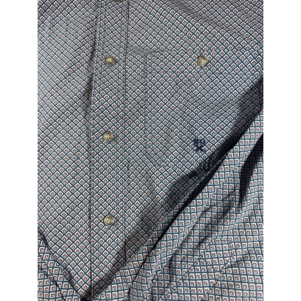 Wrangler 20x Men's Long Sleeve Button Up Size Medium Blue Pattern - Picture 2 of 4